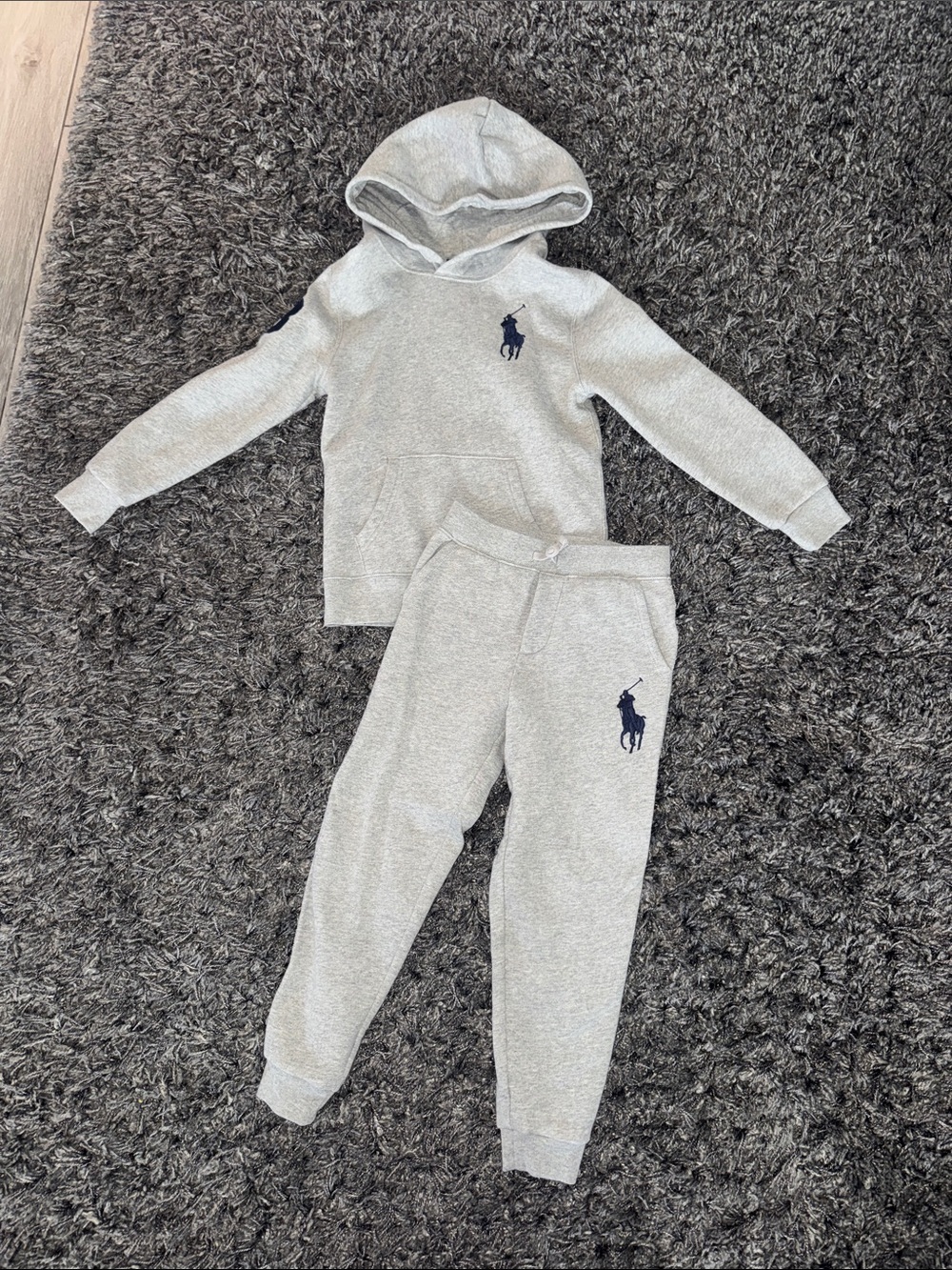 Ralph Lauren Kids Gray Hooded Sweatshirt & Jogger Set
